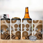 Numbat Australia 4 in 1 Can Cooler Tumbler Myrmecobius Fasciatus Indigenous Art - Aussie Hoodie