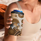 Numbat Australia 4 in 1 Can Cooler Tumbler Myrmecobius Fasciatus Indigenous Art - Aussie Hoodie