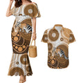 Numbat Australia Couples Matching Mermaid Dress and Hawaiian Shirt Myrmecobius Fasciatus Indigenous Art - Aussie Hoodie