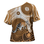 Numbat Australia Cross Shoulder Shirt Myrmecobius Fasciatus Indigenous Art - Aussie Hoodie