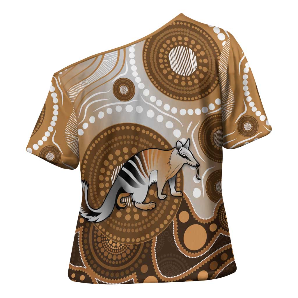 Numbat Australia Cross Shoulder Shirt Myrmecobius Fasciatus Indigenous Art - Aussie Hoodie