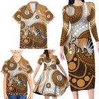 Numbat Australia Family Matching Long Sleeve Bodycon Dress and Hawaiian Shirt Myrmecobius Fasciatus Indigenous Art - Aussie Hoodie