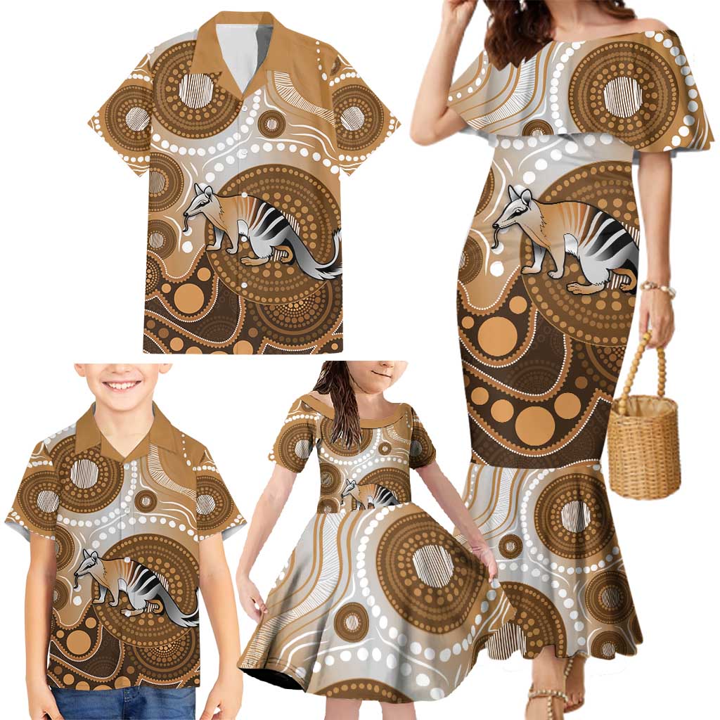 Numbat Australia Family Matching Mermaid Dress and Hawaiian Shirt Myrmecobius Fasciatus Indigenous Art - Aussie Hoodie