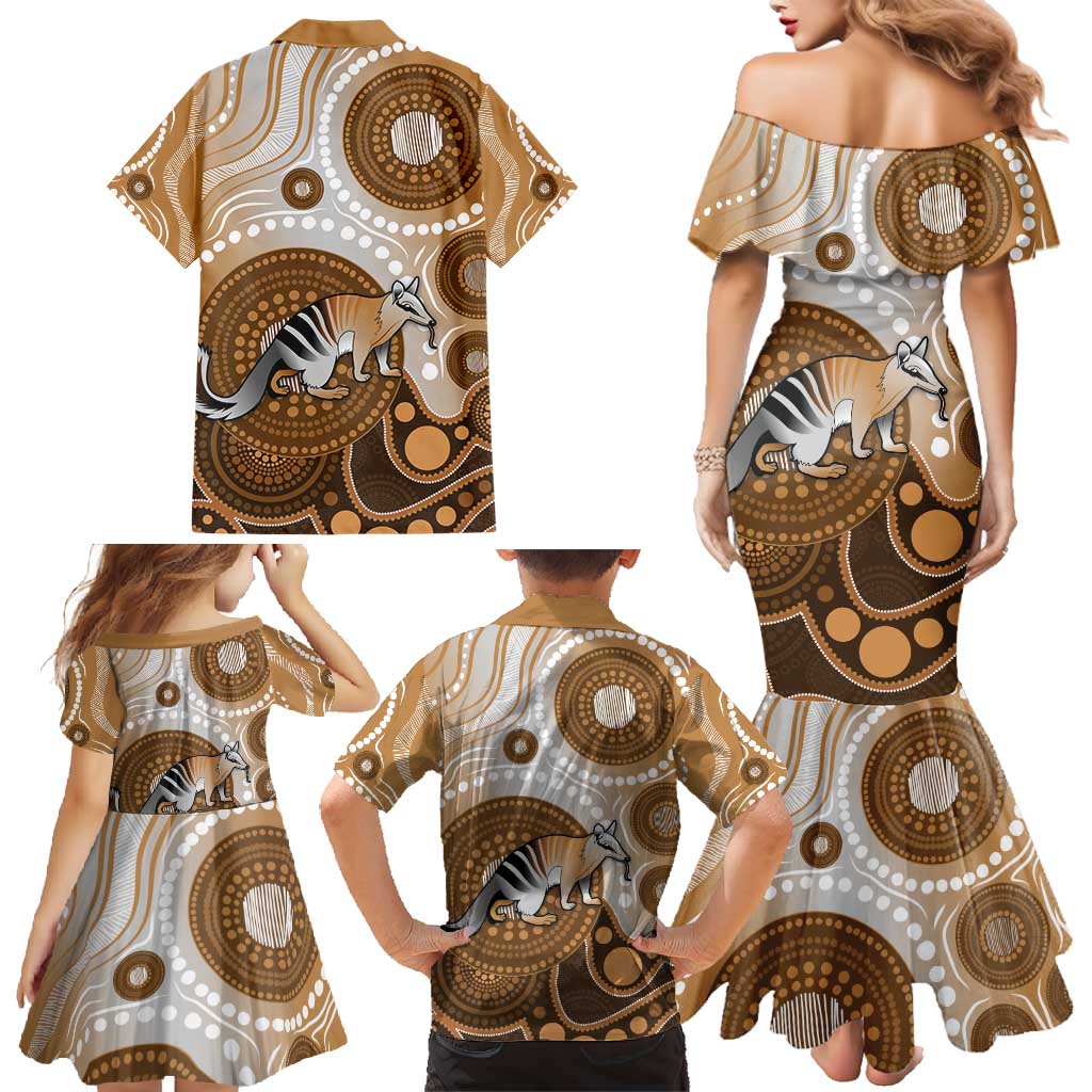 Numbat Australia Family Matching Mermaid Dress and Hawaiian Shirt Myrmecobius Fasciatus Indigenous Art - Aussie Hoodie