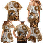 Numbat Australia Family Matching Mermaid Dress and Hawaiian Shirt Myrmecobius Fasciatus Indigenous Art - Aussie Hoodie
