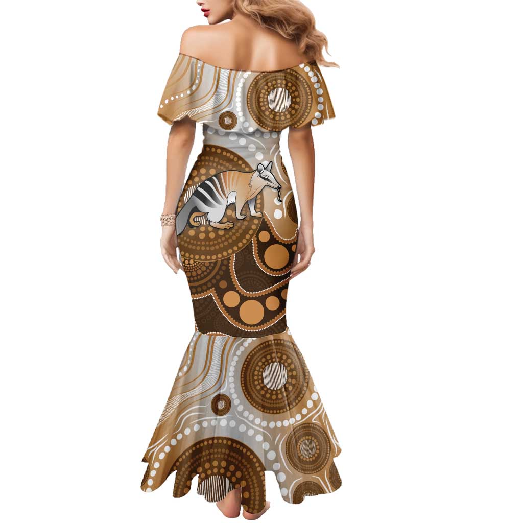Numbat Australia Family Matching Mermaid Dress and Hawaiian Shirt Myrmecobius Fasciatus Indigenous Art - Aussie Hoodie