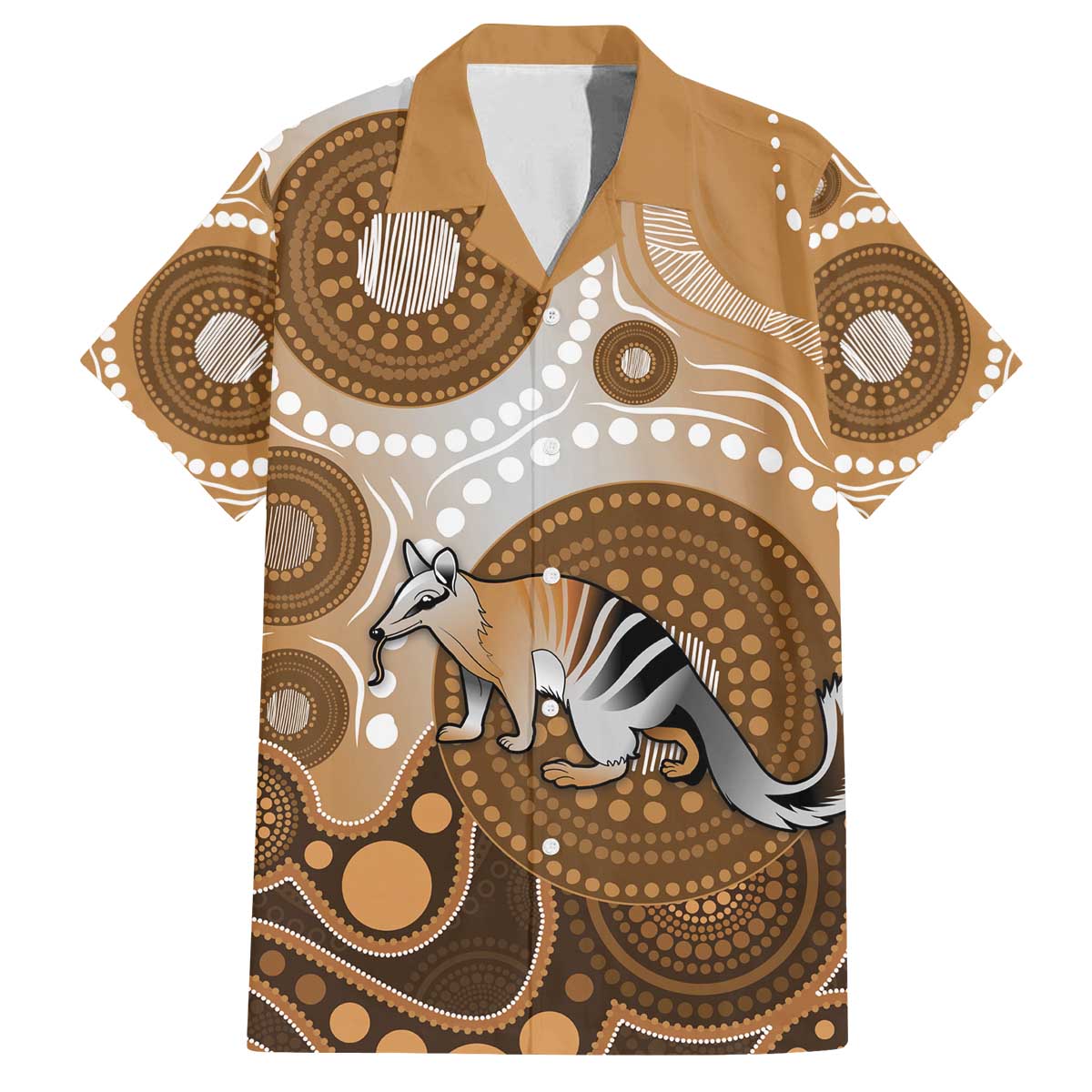 Numbat Australia Family Matching Off The Shoulder Long Sleeve Dress and Hawaiian Shirt Myrmecobius Fasciatus Indigenous Art - Aussie Hoodie