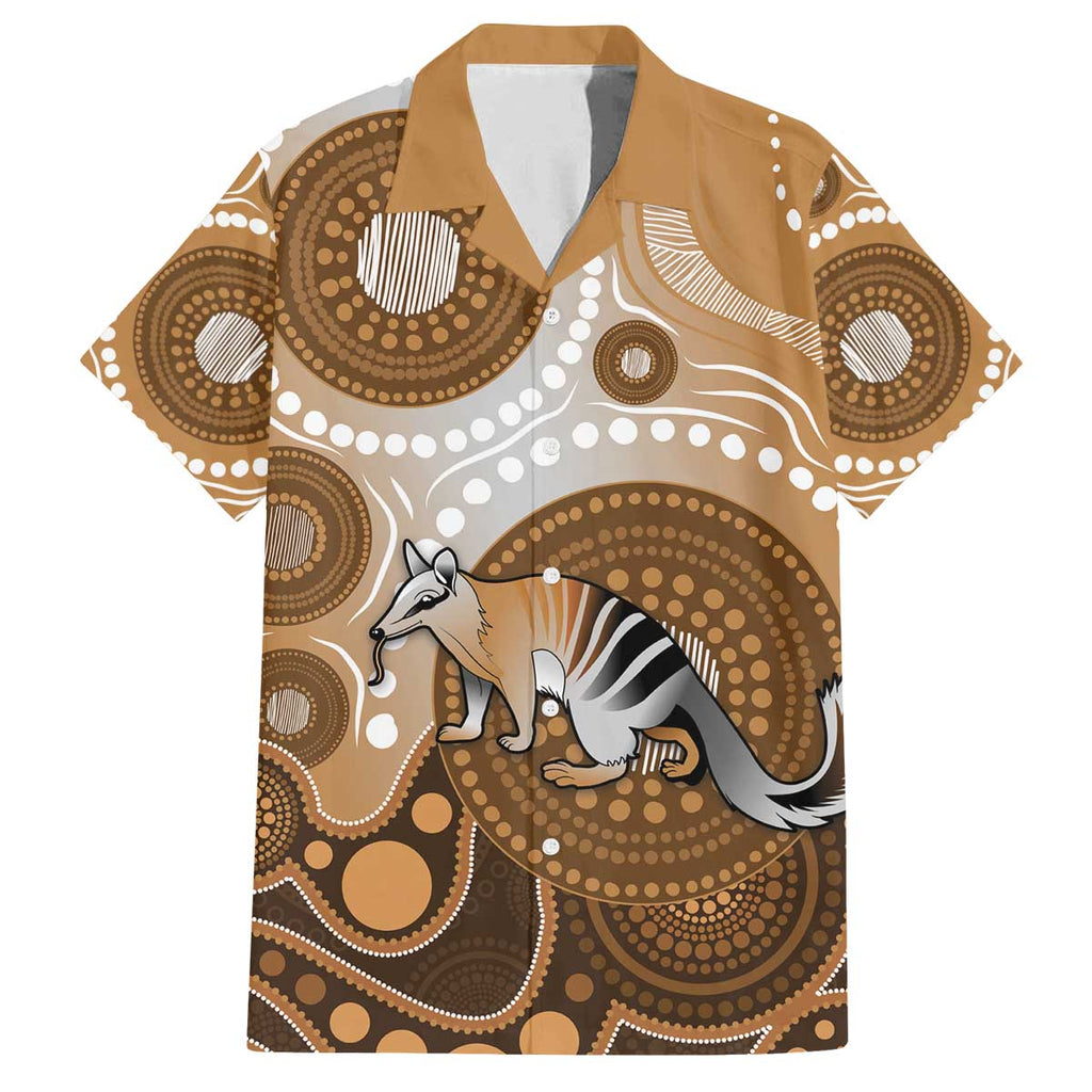 Numbat Australia Family Matching Off The Shoulder Long Sleeve Dress and Hawaiian Shirt Myrmecobius Fasciatus Indigenous Art - Aussie Hoodie