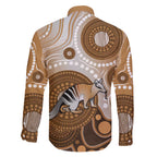 Numbat Australia Family Matching Off The Shoulder Long Sleeve Dress and Hawaiian Shirt Myrmecobius Fasciatus Indigenous Art - Aussie Hoodie