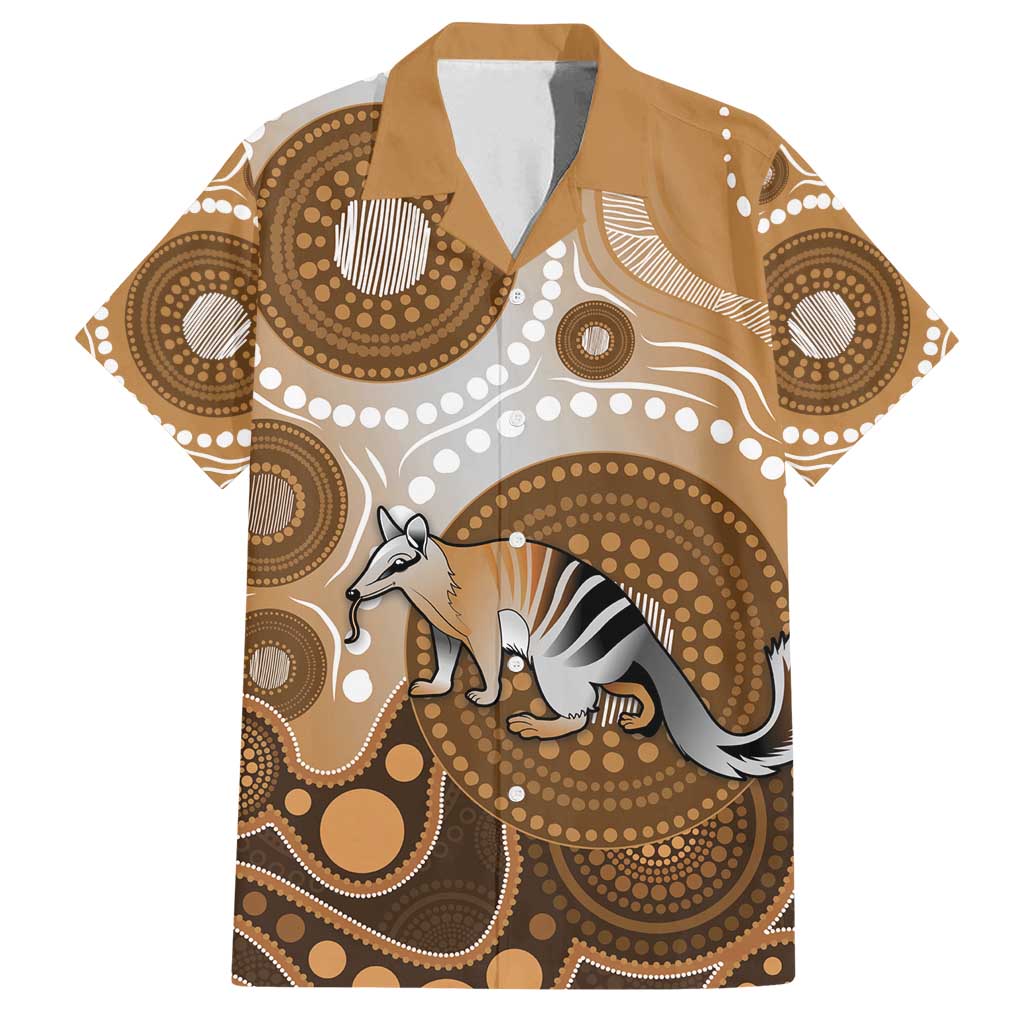 Numbat Australia Family Matching Off Shoulder Maxi Dress and Hawaiian Shirt Myrmecobius Fasciatus Indigenous Art - Aussie Hoodie