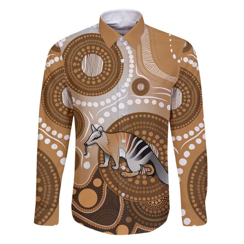 Numbat Australia Family Matching Off Shoulder Maxi Dress and Hawaiian Shirt Myrmecobius Fasciatus Indigenous Art - Aussie Hoodie