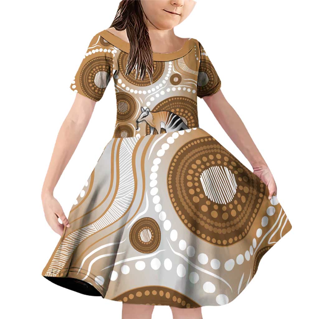 Numbat Australia Family Matching Off Shoulder Short Dress and Hawaiian Shirt Myrmecobius Fasciatus Indigenous Art - Aussie Hoodie