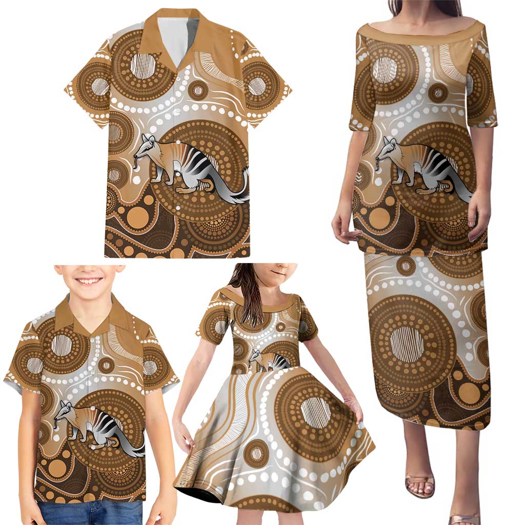 Numbat Australia Family Matching Puletasi and Hawaiian Shirt Myrmecobius Fasciatus Indigenous Art - Aussie Hoodie