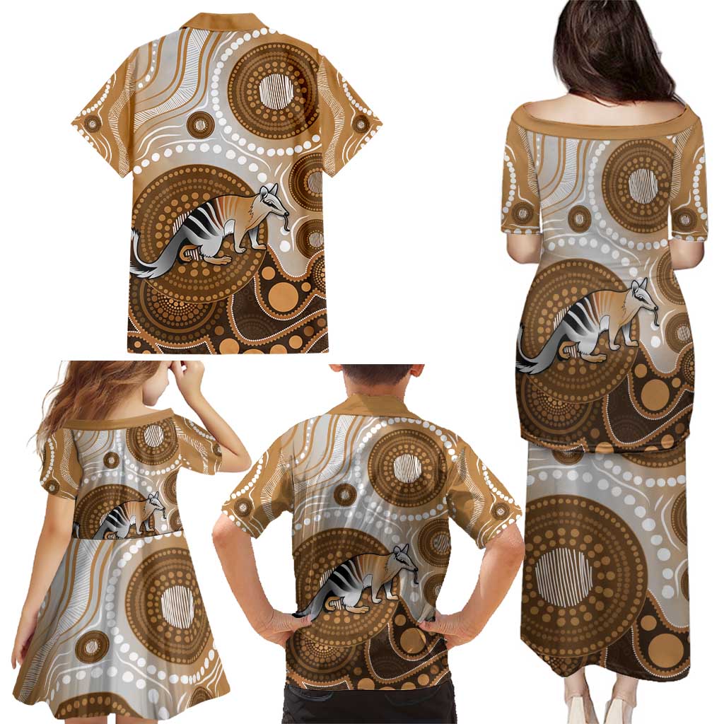 Numbat Australia Family Matching Puletasi and Hawaiian Shirt Myrmecobius Fasciatus Indigenous Art - Aussie Hoodie