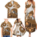 Numbat Australia Family Matching Summer Maxi Dress and Hawaiian Shirt Myrmecobius Fasciatus Indigenous Art - Aussie Hoodie