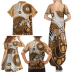 Numbat Australia Family Matching Summer Maxi Dress and Hawaiian Shirt Myrmecobius Fasciatus Indigenous Art - Aussie Hoodie