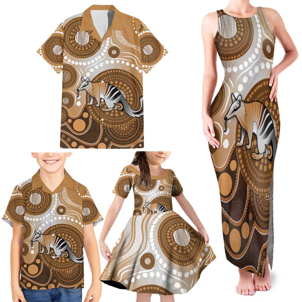 Numbat Australia Family Matching Tank Maxi Dress and Hawaiian Shirt Myrmecobius Fasciatus Indigenous Art - Aussie Hoodie