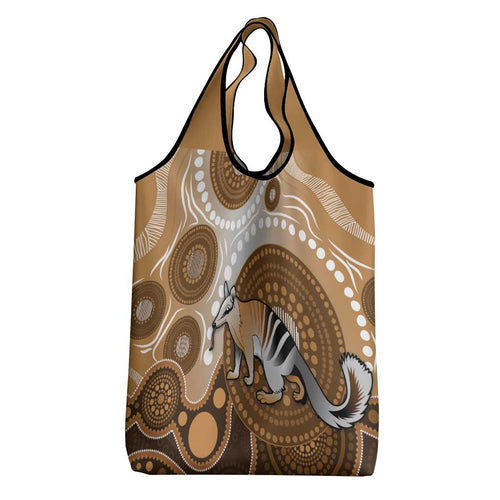 Numbat Australia Grocery Bag Myrmecobius Fasciatus Indigenous Art - Aussie Hoodie