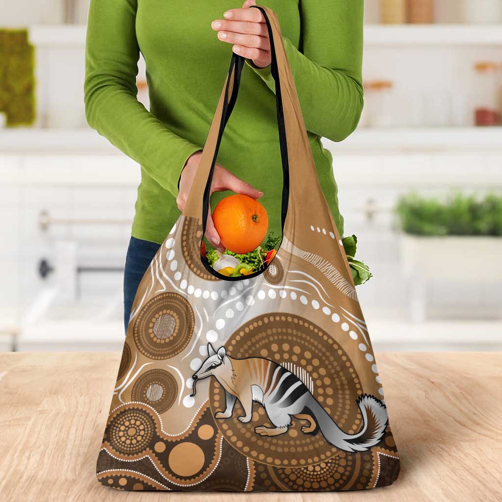 Numbat Australia Grocery Bag Myrmecobius Fasciatus Indigenous Art - Aussie Hoodie