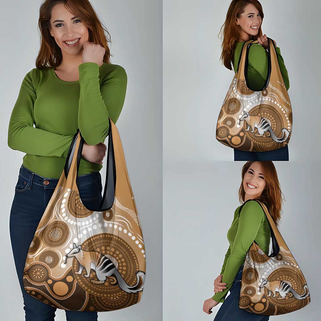 Numbat Australia Grocery Bag Myrmecobius Fasciatus Indigenous Art - Aussie Hoodie
