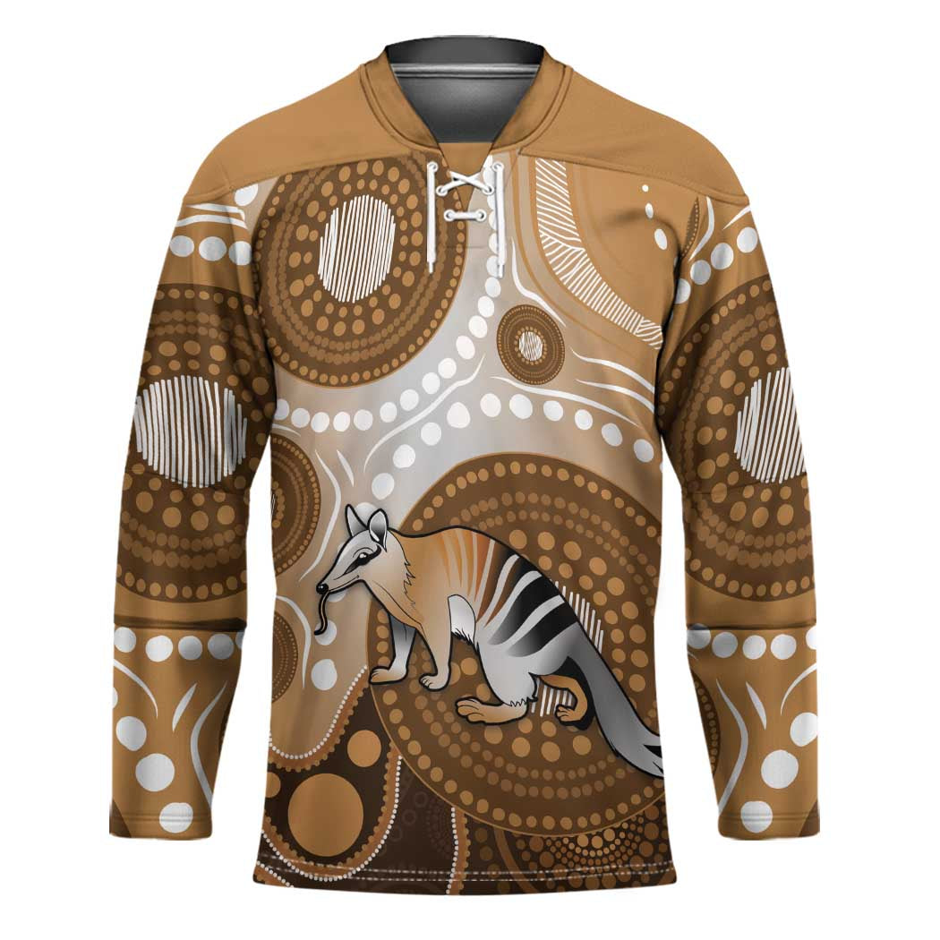 Numbat Australia Hockey Jersey Myrmecobius Fasciatus Indigenous Art - Aussie Hoodie