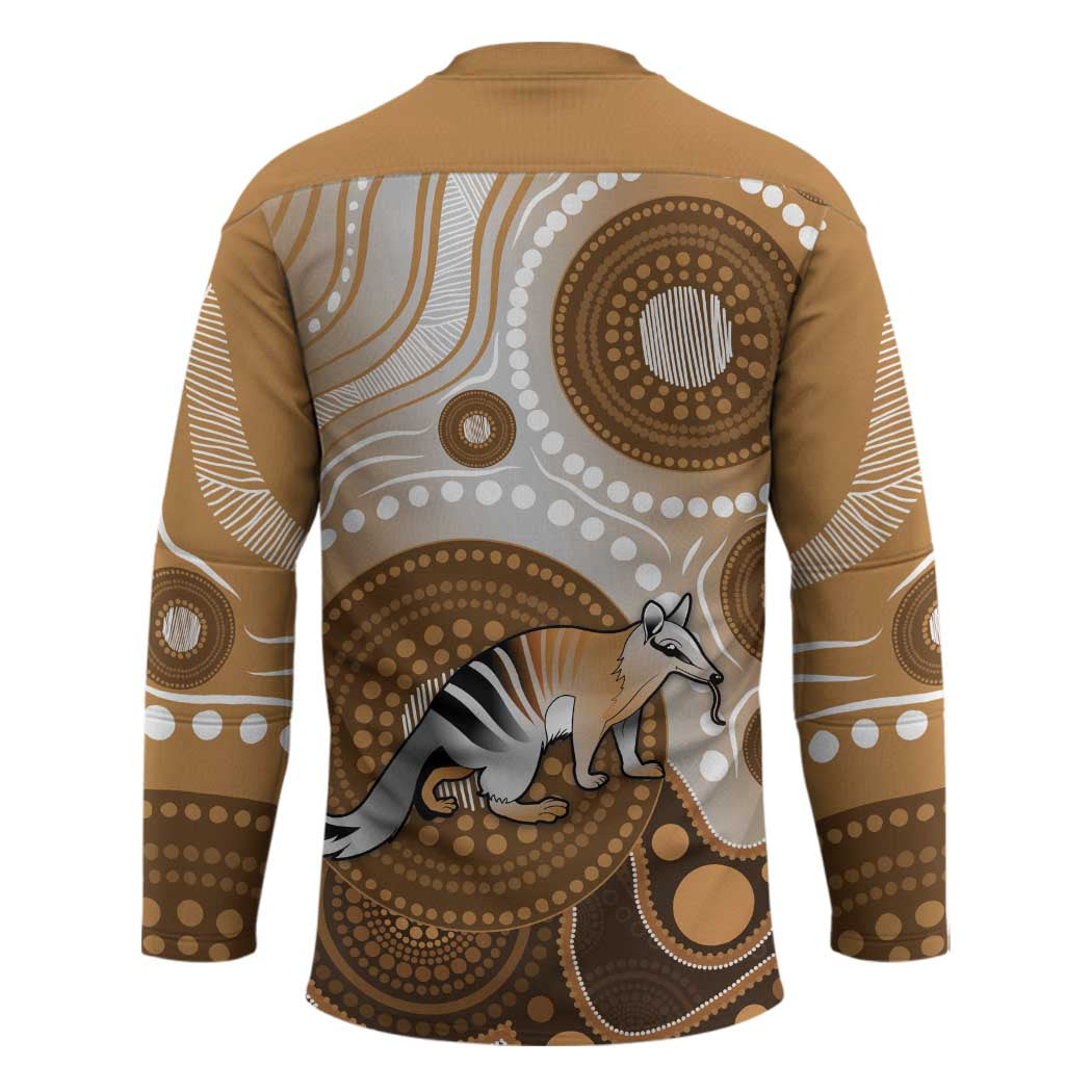 Numbat Australia Hockey Jersey Myrmecobius Fasciatus Indigenous Art - Aussie Hoodie