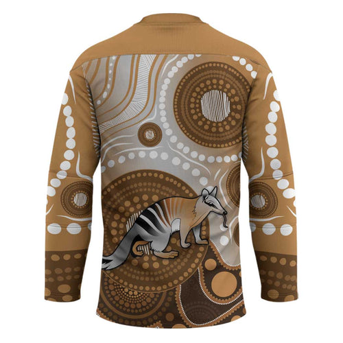 Numbat Australia Hockey Jersey Myrmecobius Fasciatus Indigenous Art - Aussie Hoodie