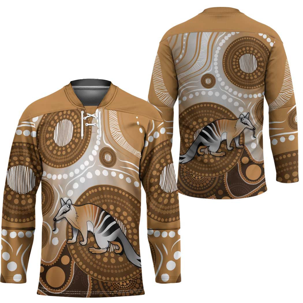 Numbat Australia Hockey Jersey Myrmecobius Fasciatus Indigenous Art - Aussie Hoodie