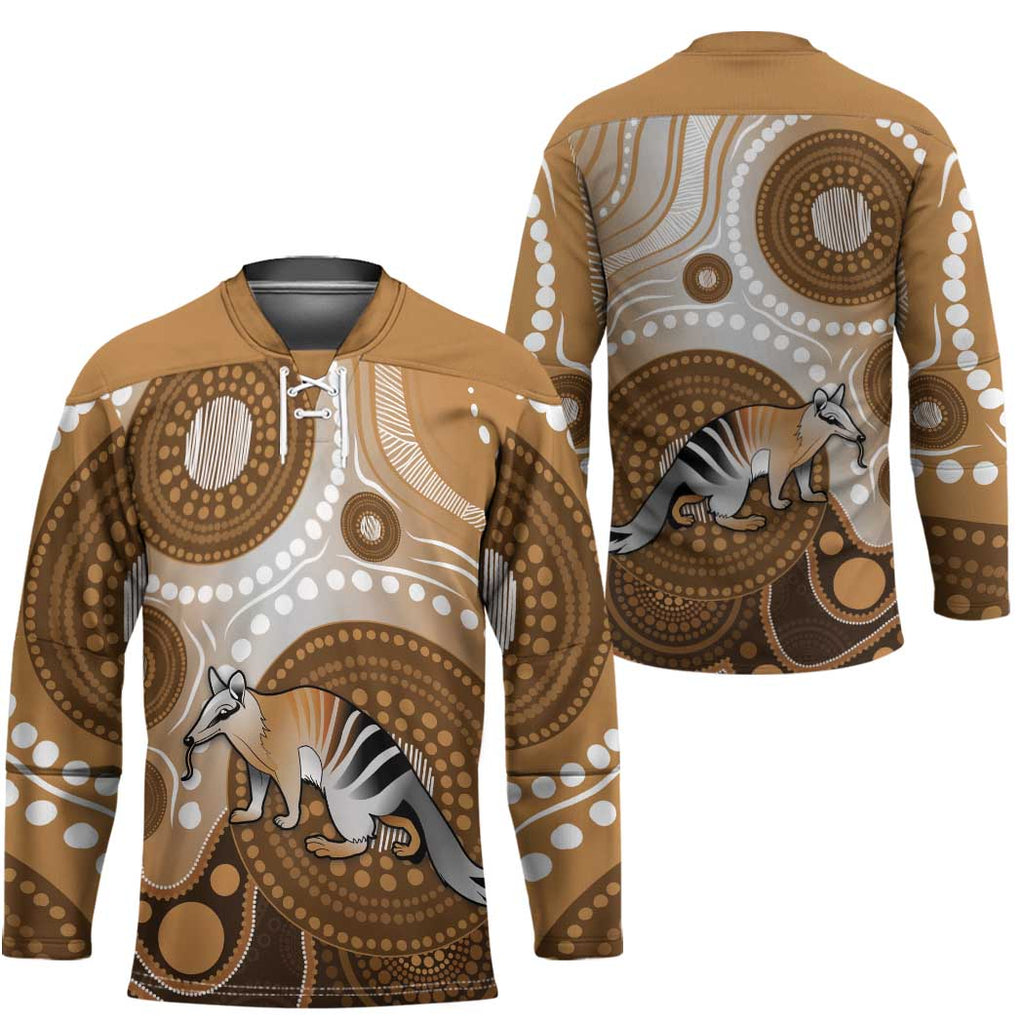 Numbat Australia Hockey Jersey Myrmecobius Fasciatus Indigenous Art - Aussie Hoodie