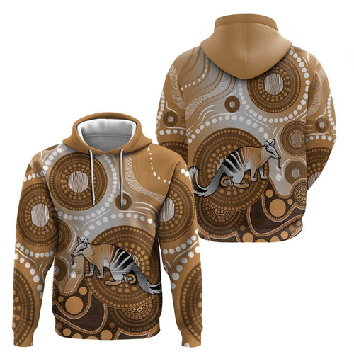 Numbat Australia Hoodie Myrmecobius Fasciatus Indigenous Art - Aussie Hoodie