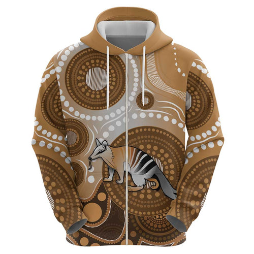 Numbat Australia Hoodie Myrmecobius Fasciatus Indigenous Art - Aussie Hoodie