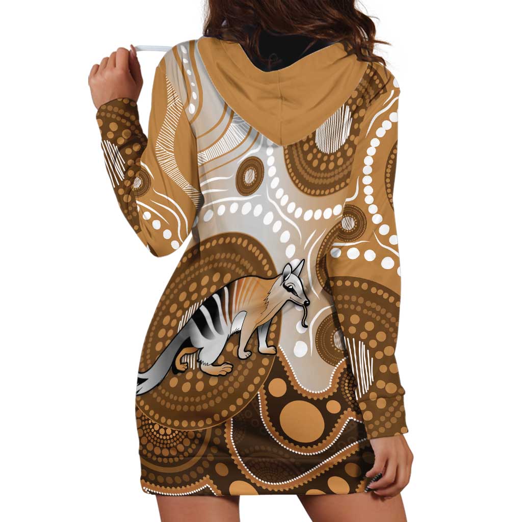 Numbat Australia Hoodie Dress Myrmecobius Fasciatus Indigenous Art - Aussie Hoodie