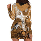 Numbat Australia Hoodie Dress Myrmecobius Fasciatus Indigenous Art - Aussie Hoodie