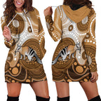 Numbat Australia Hoodie Dress Myrmecobius Fasciatus Indigenous Art - Aussie Hoodie