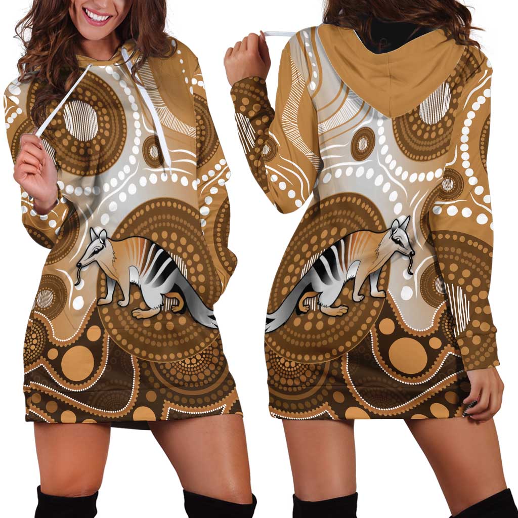 Numbat Australia Hoodie Dress Myrmecobius Fasciatus Indigenous Art - Aussie Hoodie