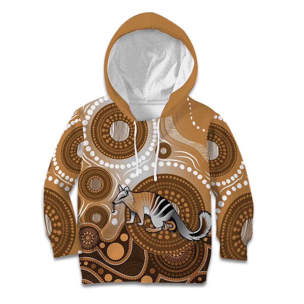 Numbat Australia Kid Hoodie Myrmecobius Fasciatus Indigenous Art - Aussie Hoodie