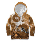 Numbat Australia Kid Hoodie Myrmecobius Fasciatus Indigenous Art - Aussie Hoodie