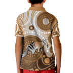 Numbat Australia Kid Polo Shirt Myrmecobius Fasciatus Indigenous Art - Aussie Hoodie