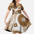 Numbat Australia Kid Short Sleeve Dress Myrmecobius Fasciatus Indigenous Art - Aussie Hoodie