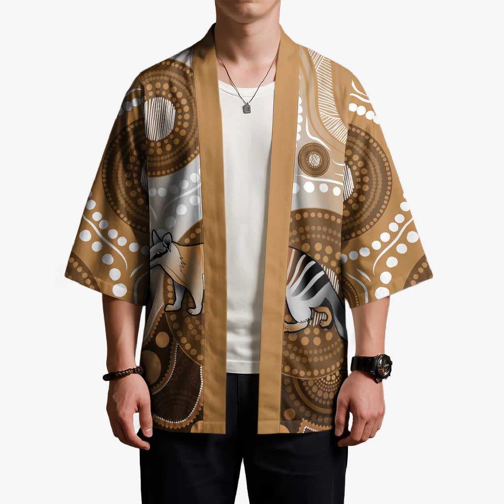 Numbat Australia Kimono Myrmecobius Fasciatus Indigenous Art - Aussie Hoodie