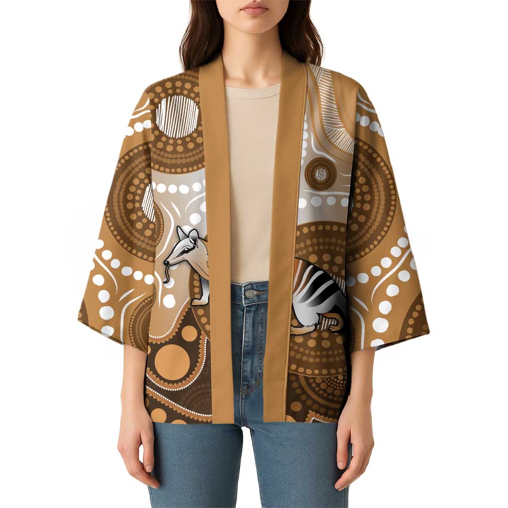 Numbat Australia Kimono Myrmecobius Fasciatus Indigenous Art - Aussie Hoodie