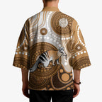 Numbat Australia Kimono Myrmecobius Fasciatus Indigenous Art - Aussie Hoodie