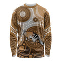 Numbat Australia Long Sleeve Shirt Myrmecobius Fasciatus Indigenous Art - Aussie Hoodie