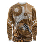 Numbat Australia Long Sleeve Shirt Myrmecobius Fasciatus Indigenous Art - Aussie Hoodie