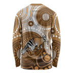 Numbat Australia Long Sleeve Shirt Myrmecobius Fasciatus Indigenous Art - Aussie Hoodie