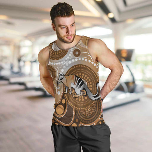 Numbat Australia Men Tank Top Myrmecobius Fasciatus Indigenous Art - Aussie Hoodie