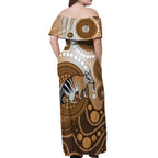 Numbat Australia Off Shoulder Maxi Dress Myrmecobius Fasciatus Indigenous Art - Aussie Hoodie