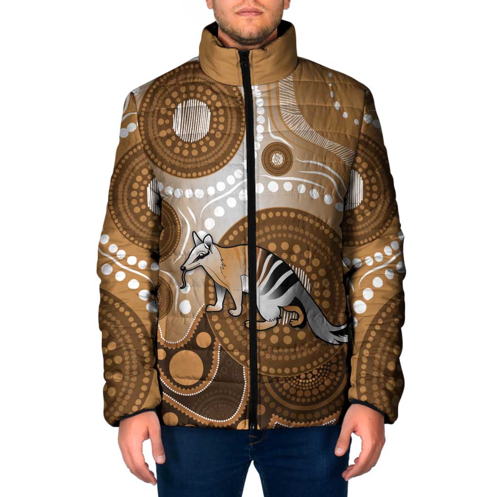 Numbat Australia Padded Jacket Myrmecobius Fasciatus Indigenous Art - Aussie Hoodie