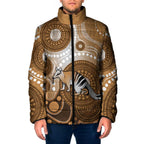 Numbat Australia Padded Jacket Myrmecobius Fasciatus Indigenous Art - Aussie Hoodie