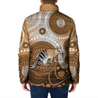 Numbat Australia Padded Jacket Myrmecobius Fasciatus Indigenous Art - Aussie Hoodie
